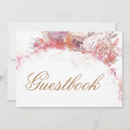 Romantic Vår Rosa Flower Bröllop Guestbook