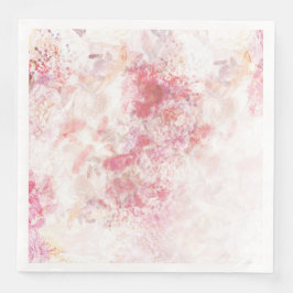 Romantic Vår Rosa Flowers Bröllop Pappersservett