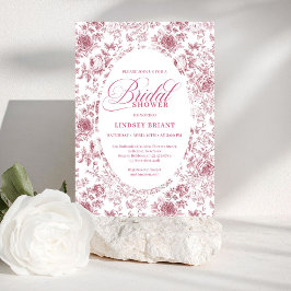 Romantic Velvet Rose Floral Toile Bridal Shower   Inbjudningar