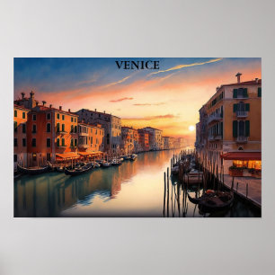 Romantic Venedig Italien Sunset View Poster