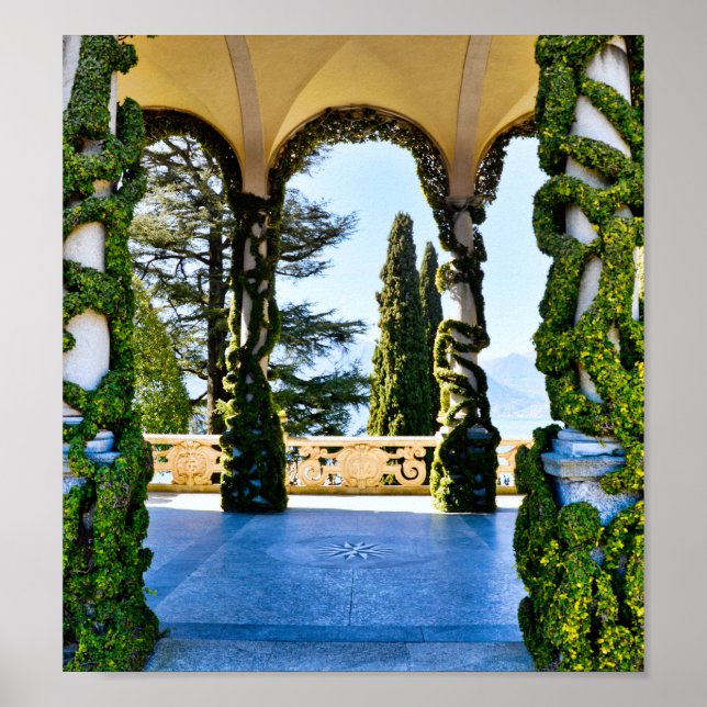 Romantic Villa del Balbianello, Sjö Como, Italien Poster (Framsidan)
