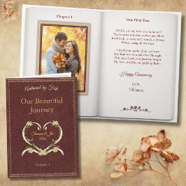 Romantic Vintage Book Couple Photo Anniversary Kort
