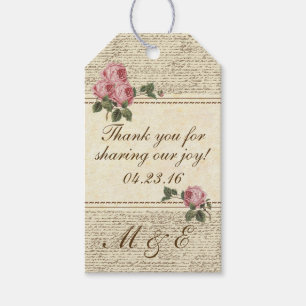 Romantic Vintage bröllop Guest Favor Presentetikett
