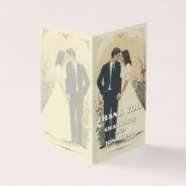 Romantic Vintage bröllop par Art Kort (Utsida)
