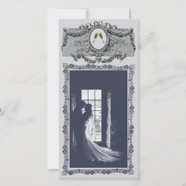 Romantic Vintage bröllop - tackkort Tack Kort (Framsida)