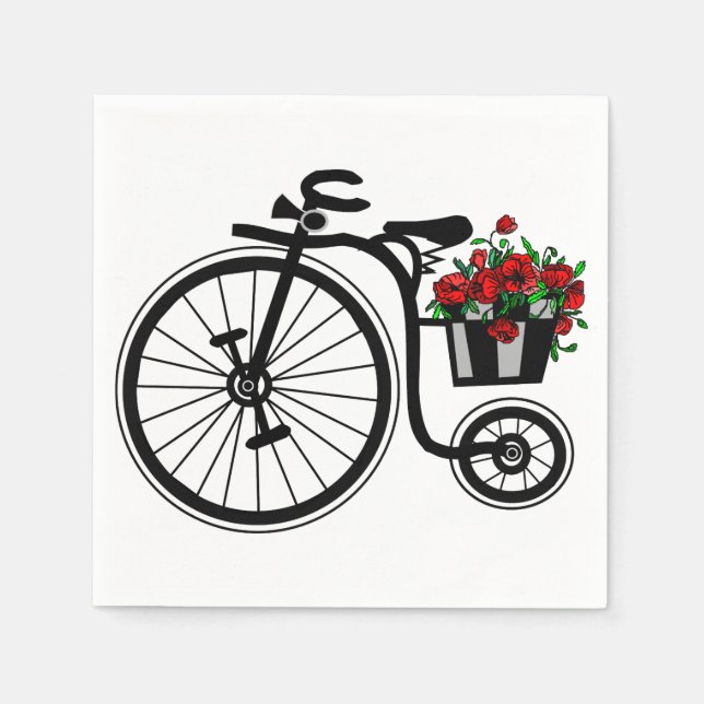Romantic Vintage Flowers Bike - Pappersservett (Framsidan)