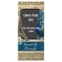 Romantic vintage Paris bröllopsprogram