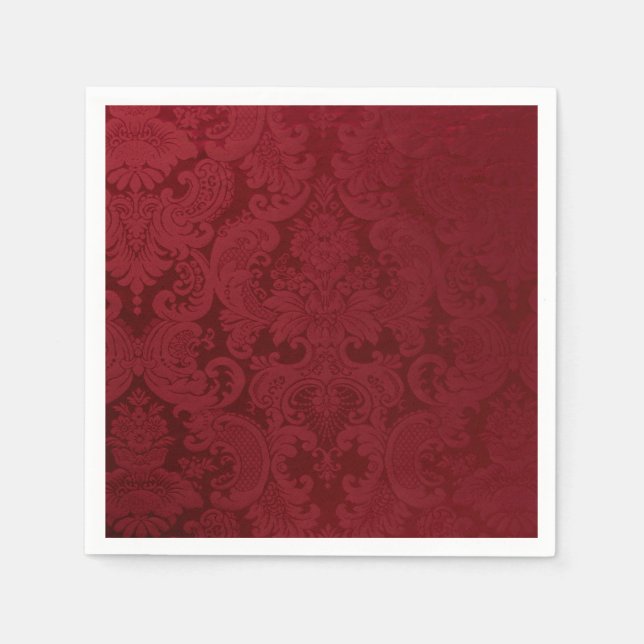 Romantic Vintage Red Damask Pappersservett (Framsidan)