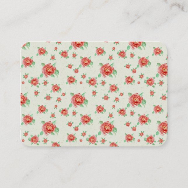 Romantic Vintage Red Roses Garden  Placeringskort (Framsida)