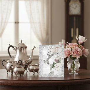 Romantic Vintage Silver Elegance Tack Kort