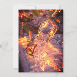 Romantic Violin & Bird Wedding Invitation | Music  Inbjudningar