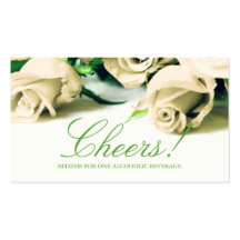 Romantic Vit ros Bröllop Drink Biljett