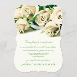 Romantic Vit ros Elopement annons Meddelande