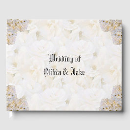 Romantic vit ros gäst bok