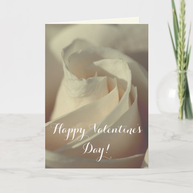 Romantic Vit ros Helgkort (Framsida)