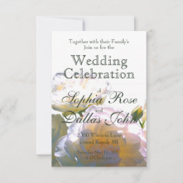 Romantic vit ros inbjudningar