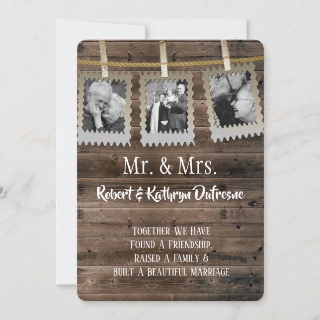 Romantic Vow Renewal w/Photos Inbjudningar (Framsida)