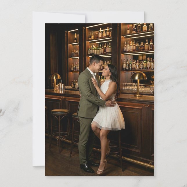 Romantic Warm Brown Photo Inbjudningar (Framsida)