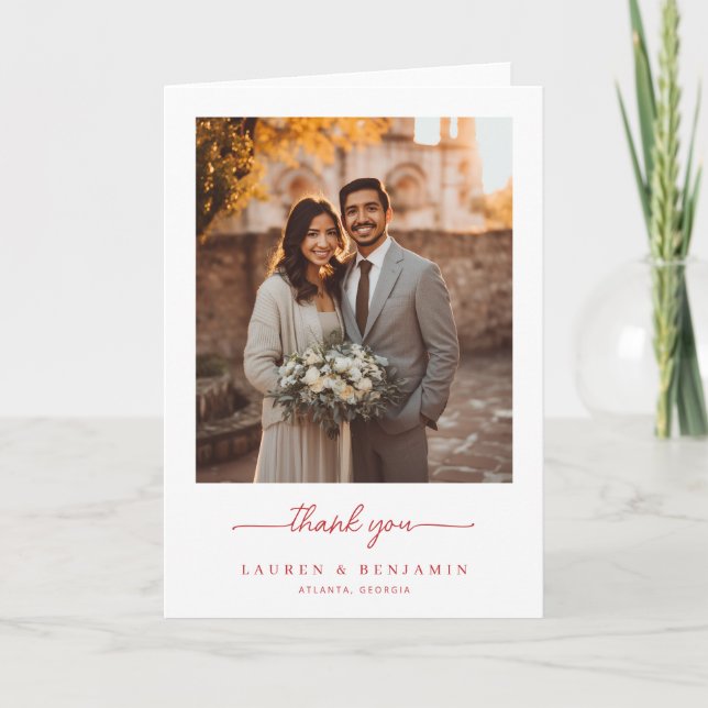 Romantic Warm Neutral Photo Tack Kort (Framsida)
