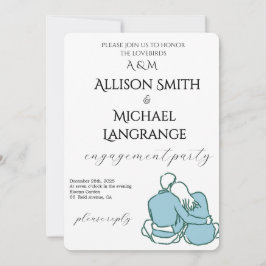 Romantic Watercolor Blush Engagement Party Inbjudningar