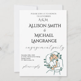 Romantic Watercolor Blush Engagement Party Inbjudningar