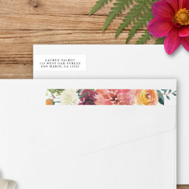 Romantic Watercolor Bouquet | Returadress Etikettband