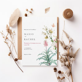 Romantic Watercolor Floral Garden Invite Inbjudningar