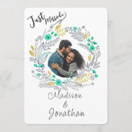 Romantic Watercolor Flower Wreath Wedding Inbjudningar