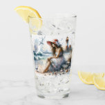 Romantic Watercolor Girl by Lighthouse Glaskopp<br><div class="desc">En serenfärgen vid kusten som fångar en barfotokvinna i en blomklänning som sitter nära havet, omgiven av sjöhäckar, en basket av garn och en vaksam fyr. Scenen blandar mjuka havshus med känsligt stänk i färg, skapar ett drömt ögonblick av eftertanke, vind-tossed skönhet och lugn i havet. Perfektens image för alla...</div>