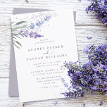 Romantic Watercolor Lavender Blommigt Bröllop Inbjudningar<br><div class="desc">Elegant och rustik vattenfärgad lila lavender-krans med klassisk och skripttypografi i mitten och ditt bröllop-datum.</div>