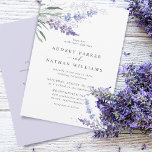 Romantic Watercolor Lavender w/Details Bröllop Inbjudningar<br><div class="desc">Romantisk blommigt Lavender bröllopsinbjudan med information på baksidan.</div>