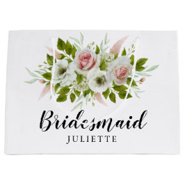 Romantic Watercolor Ro Blommigt Bridesmaid