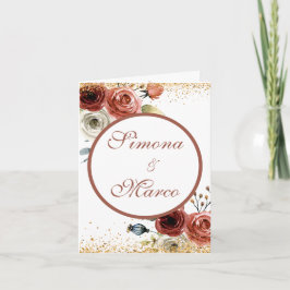 Romantic Watercolor Rosa Blommigt, Guld Bröllop Inbjudan