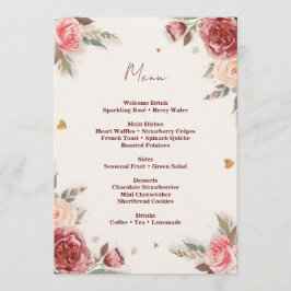 Romantic Watercolor Valentine’s Brunch Menu Inbjudningar