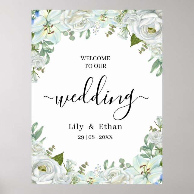 Romantic Watercolor Wedding Poster (Framsidan)