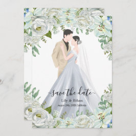Romantic Watercolor Wedding Spara Datumet