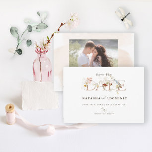 Romantic Watercolor WildblomGarden Photo Spara Datumet