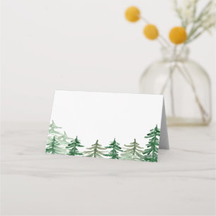 Romantic Watercolor Woodland Bröllop Placeringskort