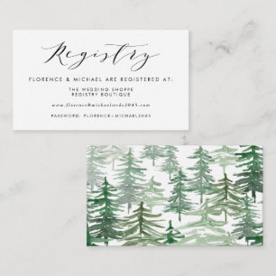 Romantic Watercolor Woodland Bröllop Registry Tilläggskort