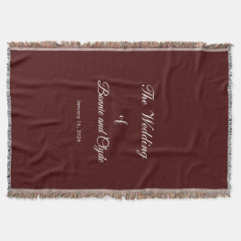 Romantic Wedding Day Celebration Burnt Maroon Filt