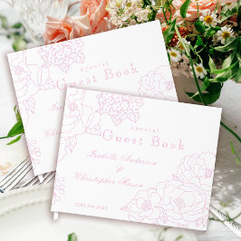 Romantic Wedding Peonies Delicate Blush Pink Gästböcker