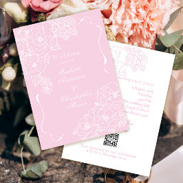 Romantic Wedding Peonies Delicate Blush Pink Inbjudningar