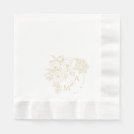 Romantic Wedding Peonies Ivory White Pappersservett