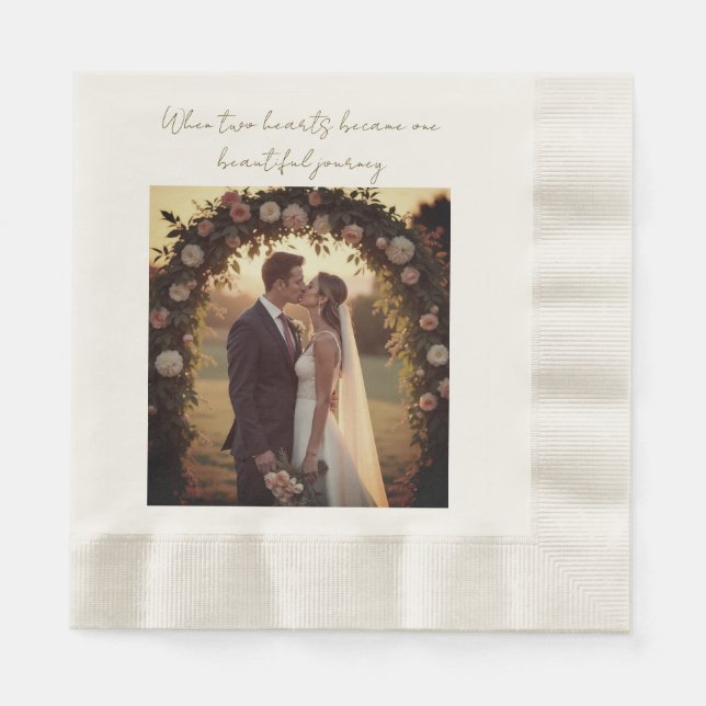Romantic Wedding Photo Keepsake Paper Napkin Pappersservett (Framsidan)