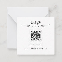 Romantic Wedding QR Code Online RSVP Cards Anteckningskort