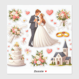 Romantic Wedding Stickers" Klistermärken