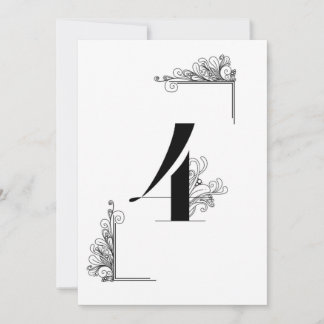 Romantic Wedding table number card Inbjudningar