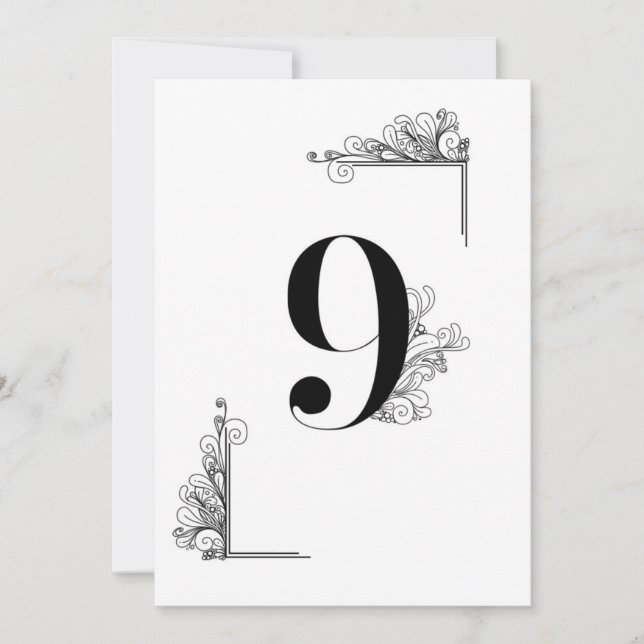 Romantic Wedding table number card Inbjudningar (Framsida)