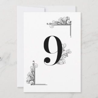 Romantic Wedding table number card Inbjudningar