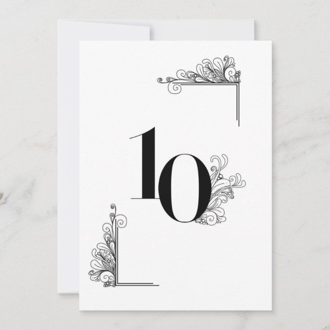 Romantic Wedding table number card Inbjudningar (Framsida)